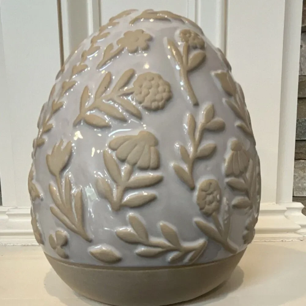 Ceramic Rabbit Figurine Easter Seasonal Decor Glossy Medium Freestanding